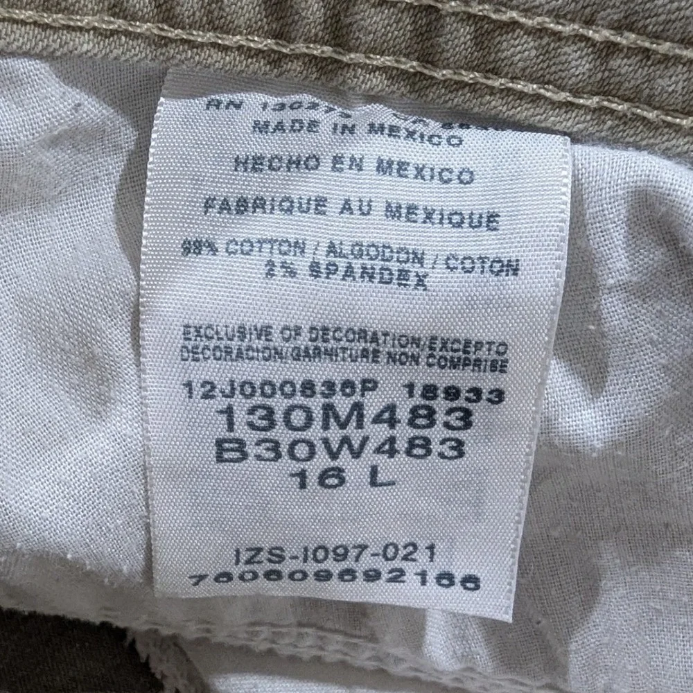 Riders by Lee Women's Tan Straight Leg Stretch Pants Size 16 Long‎ 98% Cotton